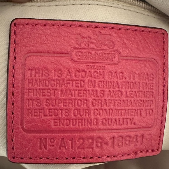 The Coach 18641 Madison Leather Lindsey Satchel Shoulder Bag in Saffron/Fuchsia - Picture 9 of 12